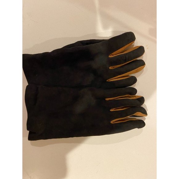 Italy Montefusco 100% Leather Black/Beige Glove w/ - Picture 4 of 4